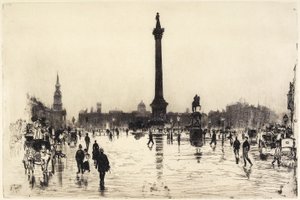 Monumento a Nelson, Trafalgar Square, Londres, 1887 de Joseph Pennell